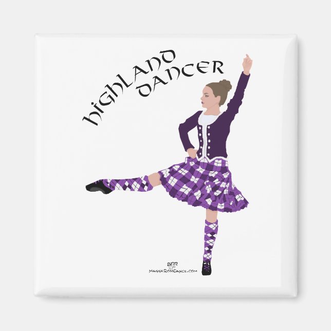 Highland Tänzer Lila Magnet (Vorne)