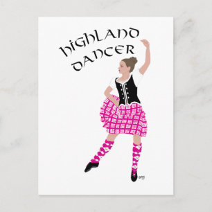 Highland Tänzerin Rosa Postkarte