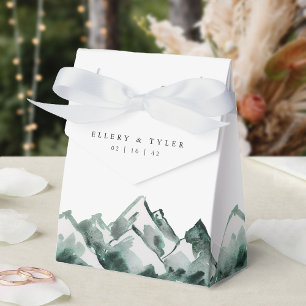 Highland Wasserfarben-Berghochzeit Geschenkschachtel