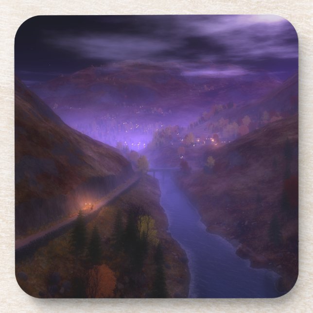 Highland Zuhause Lights Cork Untersetzer (Vorderseite)