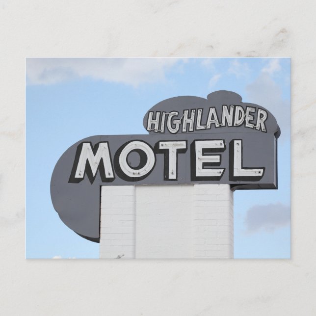 Highlander Motel Route 66 Postkarte (Vorderseite)