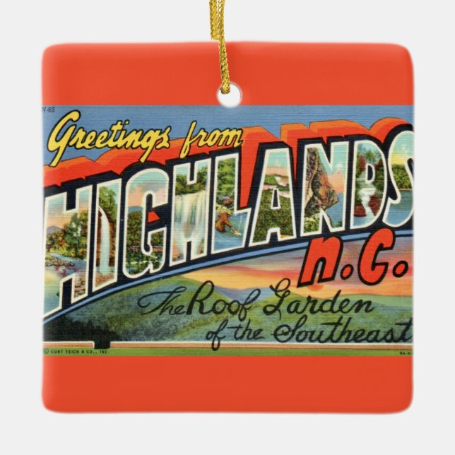 Highlands NC Postkarten-Ornament Keramikornament (Vorderseite)