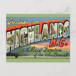 Highlands NC Retro-Postkarte Postkarte