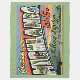 Highlands NC Retro Postkarten-Fleece-Decke Fleecedecke