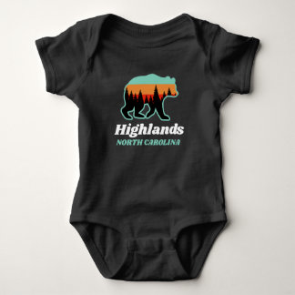 Highlands North Carolina NC Bär Retro Vintage Baby Strampler