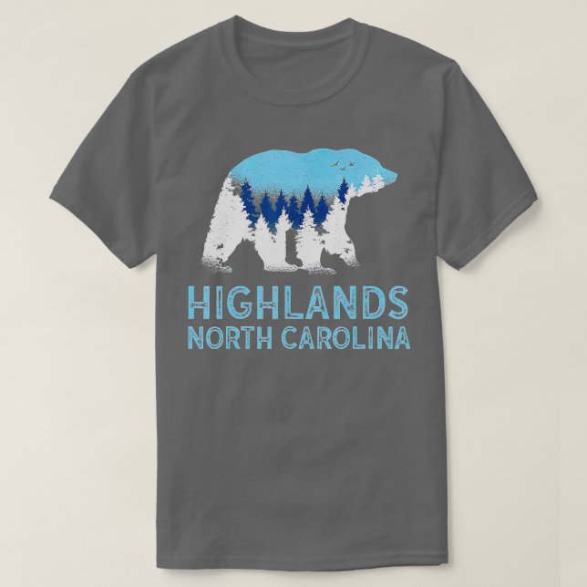 Highlands North Carolina NC Bear Blue Ridge Mounta T-Shirt (Design vorne)