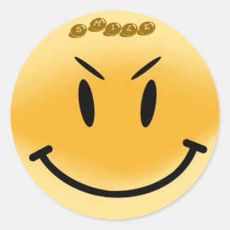 highres_smiley_str, SMILE Runder Aufkleber