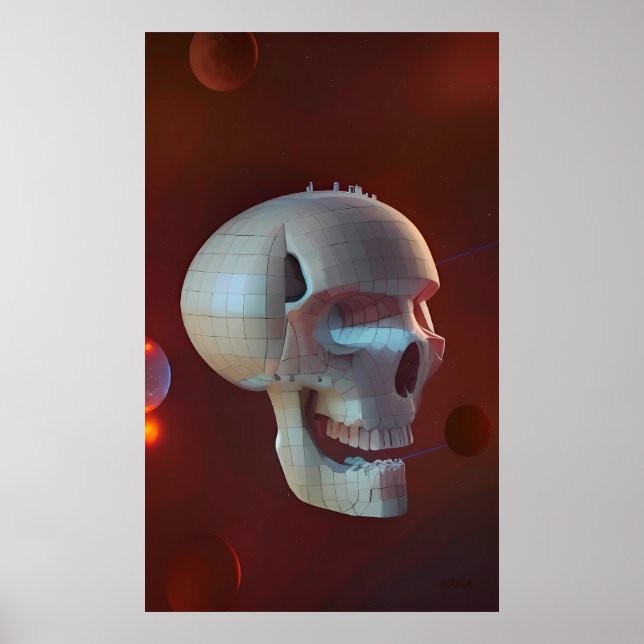 Highrise Living on Skull Asteroid 42-C Poster (Vorne)