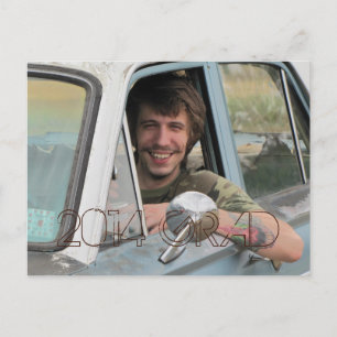 Highschool Foto-Abschluss-PartyGrunge Brown Einladungspostkarte