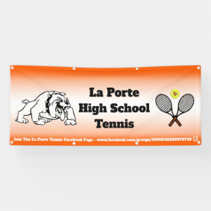 Highschool Tennis mit QR Code zu Website Fahne Banner