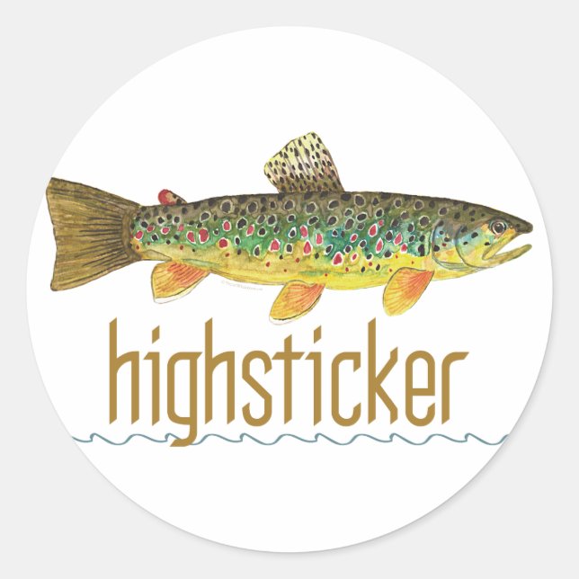 Highsticker - Fischen Runder Aufkleber (Vorderseite)
