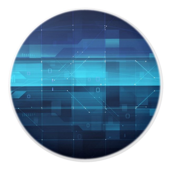 Hightech- digitaler Hintergrund Keramikknauf (Vorderseite)