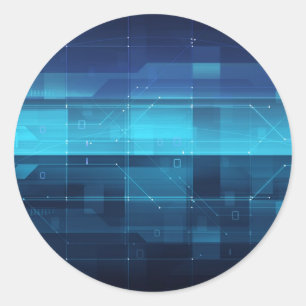 Hightech- digitaler Hintergrund Runder Aufkleber