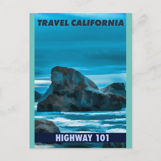 Highway 101 California Vintage Reise Postkarte (Vorderseite)