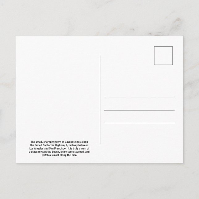 Highway 1 postkarte (Rückseite)