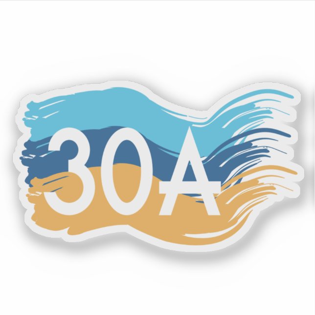 Highway 30A Florida Beach Swash Design Aufkleber (Vorderseite)