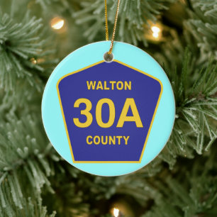 Highway 30A Walton Landkreis Florida Schild Keramikornament