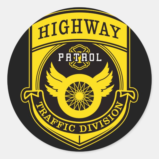 Highway Patrol Runder Aufkleber (Vorderseite)