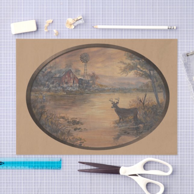 Highway Pond Oval Seidenpapier (Handwerk)