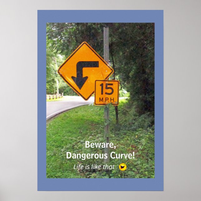 Highway-Schild mit unbeabsichtigter Humorischer Bo Poster (Vorne)