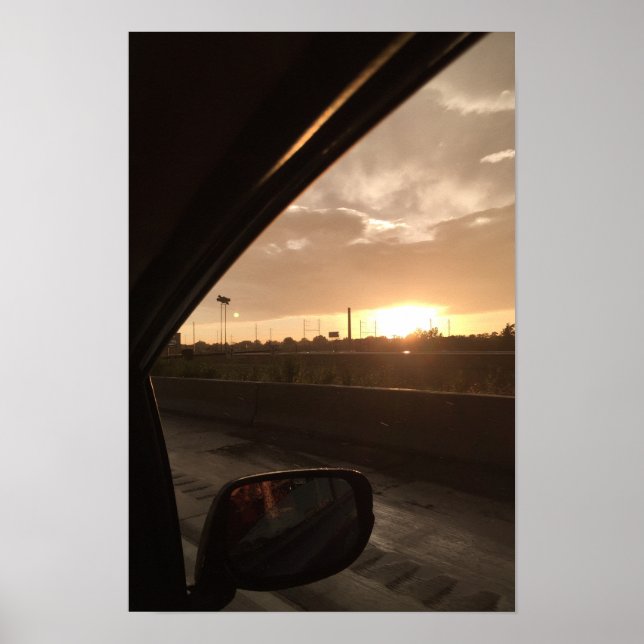 Highway Sunrise Poster (Vorne)