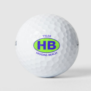Higins Beach Oval Blue Green Personalisiert Golfball
