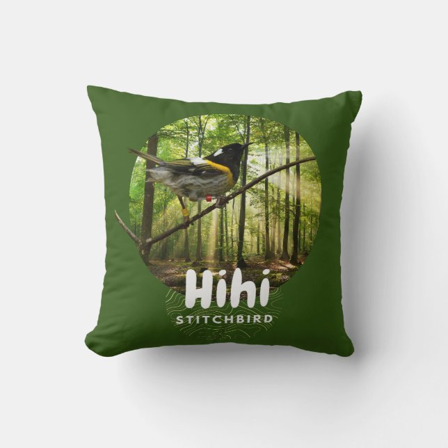 Hihi-Vogel vom Aussterben bedroht - Nz-Heftvogel w Kissen (Vorderseite)