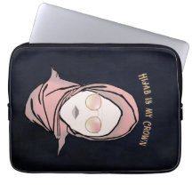 Hijab ist meine Krone Illustration Black Brown Gol