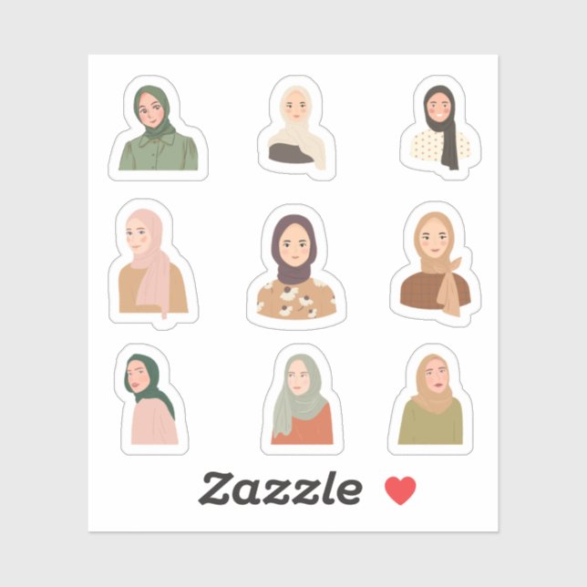 Hijab Stickers Aufkleber (Blatt)