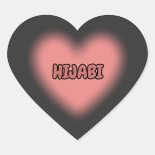 HIJABI Süßes rosa Herz Hijab Design Herz-Aufkleber