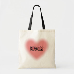 HIJABI Süßes rosa Herz Hijab Design Tragetasche