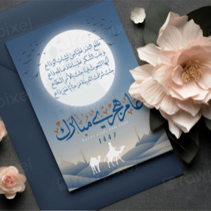 Hijri 1447 Neujahrsgrußkarte auf Arabisch