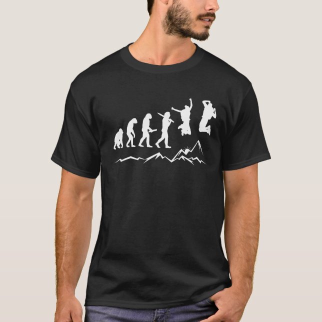 Hike Evolution Wanderung Berge T-Shirt (Vorderseite)