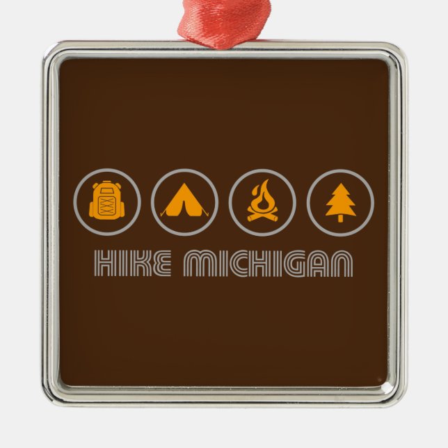 Hike Michigan Ornament Aus Metall (Vorne)