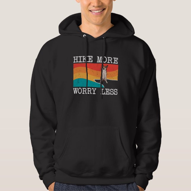 Hike More Worry Less Norwegian Lundehund Graphic H Hoodie (Vorderseite)