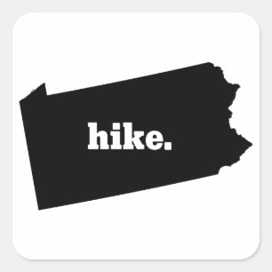 Hike Pennsylvania Quadratischer Aufkleber