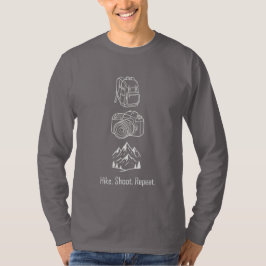 Hike Shoot Repeat – Hiking Photography Gift T-Shirt