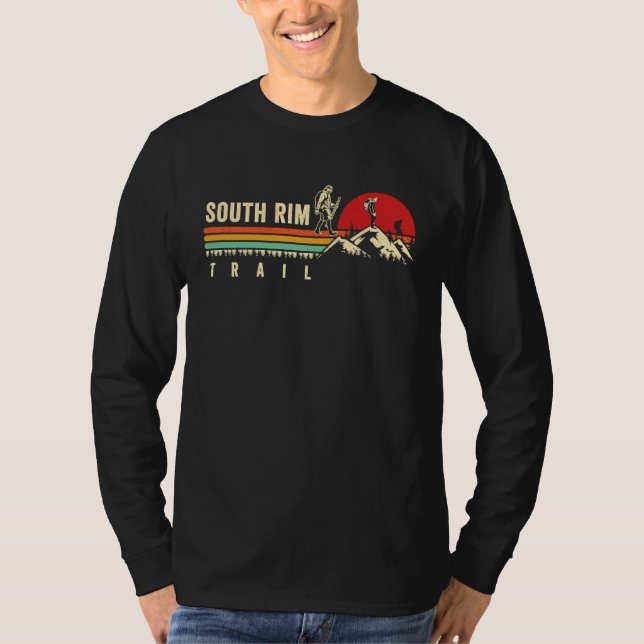 Hike South Rim Trail Grand Canyon Hiker  Retro Hik T-Shirt (Vorderseite)