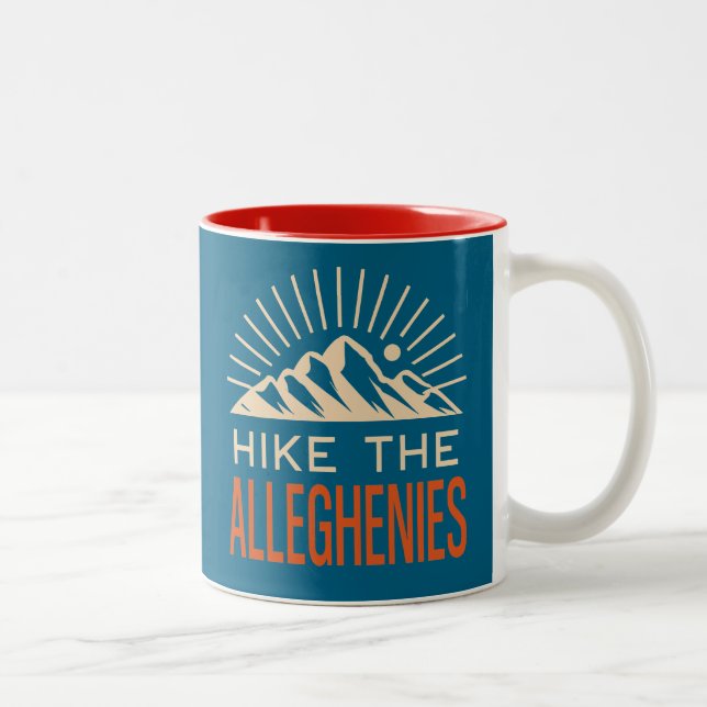 Hike The Allegheny Mountains Sunburst Zweifarbige Tasse (Rechts)