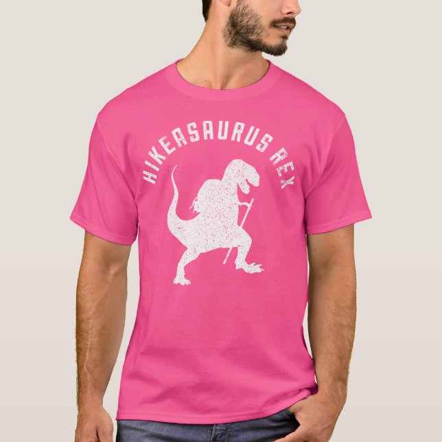 Hikeasaurus Rex Funny Dinosaur T Rex Wandern T-Shirt (Vorderseite)