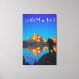 Hiker and Banner Peak - John Muir Trail - Logo Leinwanddruck