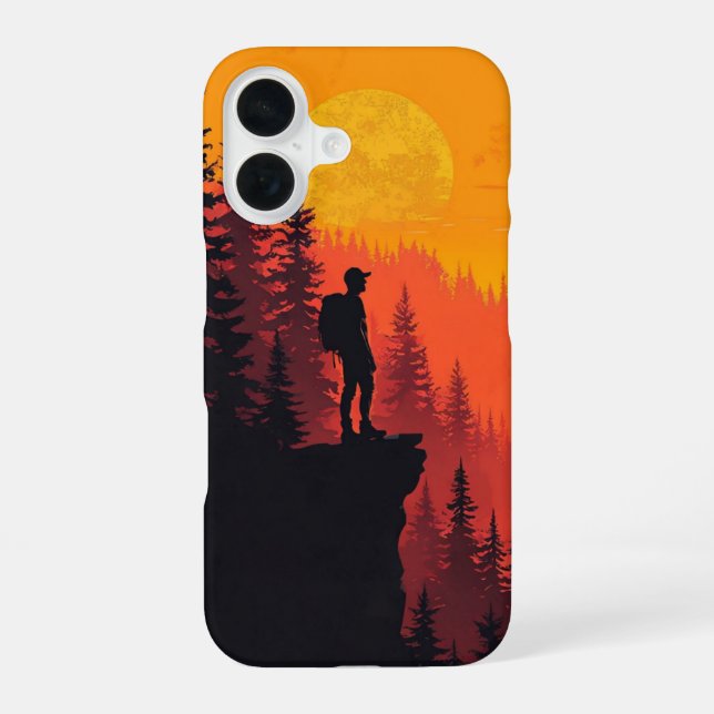 Hiker bei Sunset _ iPhone case 16 Hülle (Rückseite)