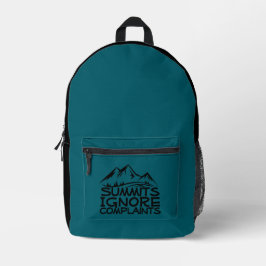 Hiker camping humor black blue teal bedruckter rucksack