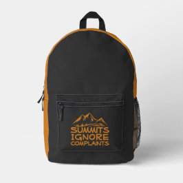 Hiker camping humor black orange bedruckter rucksack
