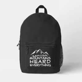 Hiker camping humor black white bedruckter rucksack