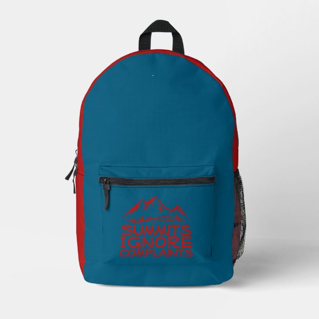 Hiker camping humor blue red bedruckter rucksack (Vorderseite)