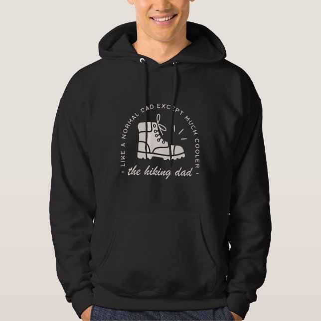 Hiker dad funny hiking cool father black hoodie (Vorderseite)