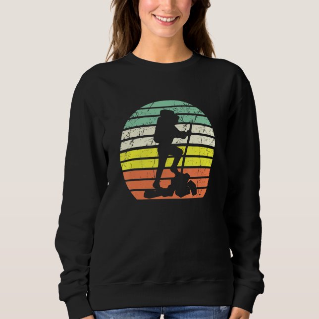 Hiker Explorer Wandern Vintager Retro-Sonnenunterg Sweatshirt (Vorderseite)