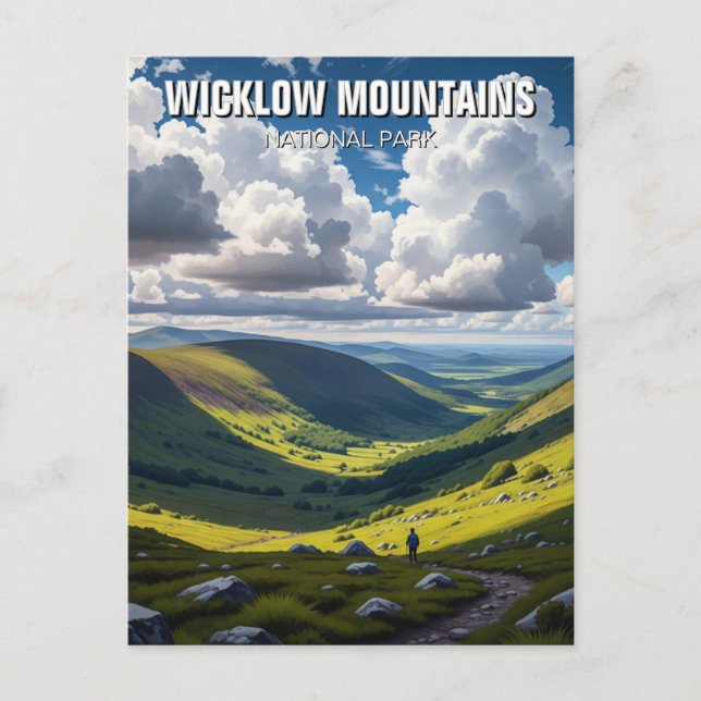 Hiker in Wicklow Mountains National Park Irland Postkarte (Vorderseite)