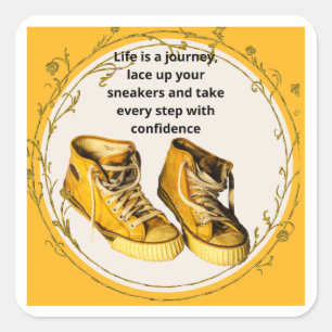 Hiker-Sneakers Quadratischer Aufkleber